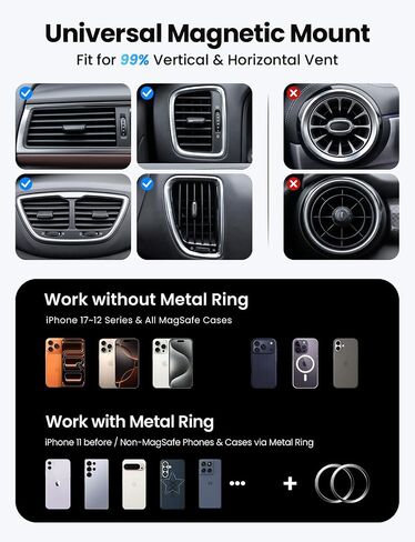 LOXP MagSafe Car Mount, Magnetic Car Vent Phone Holder, 24 Strong Magnet in Saudi Arabia