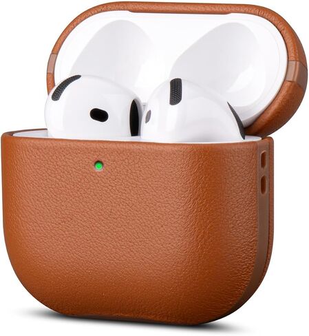 LOPIE Full Grain Leather Case for AirPods 4th Generation - Blue in Saudi Arabia
