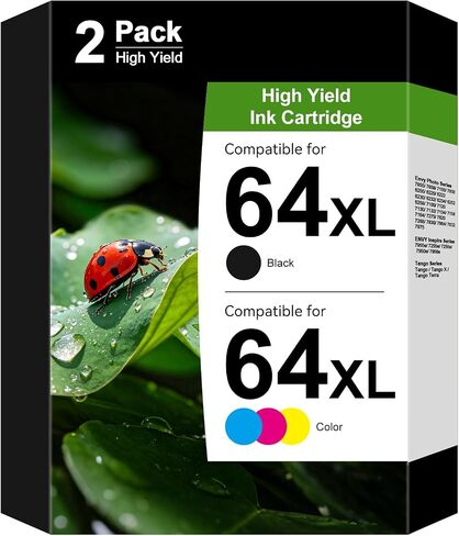 64XL 64 Black and Color Ink Cartridges Compatible for HP 64 XL Combo Pack in Saudi Arabia