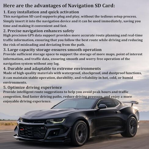 Updated 86531529 Navigation SD Card with the Latest Map Version, Compatible with 2019-2023 Enclave Encore Envision, CT4 CT5 CT6, Escalade, Camaro Colorado Corvette, Silverado Suburban, Yukon Sierra in Saudi Arabia