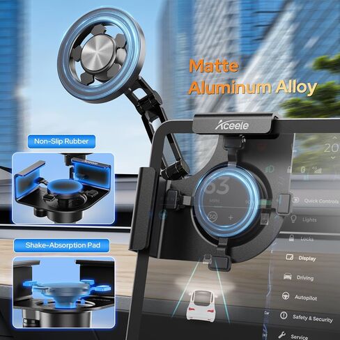 Aceele Phone Holder for Tesla Model 3 & Y, Metal Frame Magnetic Phone Mount in Kuwait