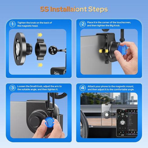 Aceele Phone Holder for Tesla Model 3 & Y, Metal Frame Magnetic Phone Mount in Kuwait