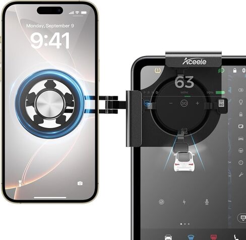 Aceele Phone Holder for Tesla Model 3 & Y, Metal Frame Magnetic Phone Mount in Kuwait