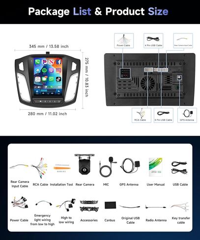 4G+64G Car Radio for Ford Focus 2012-2018, 9.7 inch IPS Touch Screen in Saudi Arabia