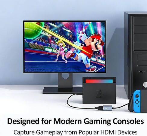 HDMI Capture Card USB 3.0, 1080P 60FPS Video Capture Card, 4K@30Hz HDMI to USB A Capture Adapter for Streaming, Gaming, Recording, OBS, PS5, Xbox, Switch, DSLR Camera, Windows Mac Linux in Kuwait