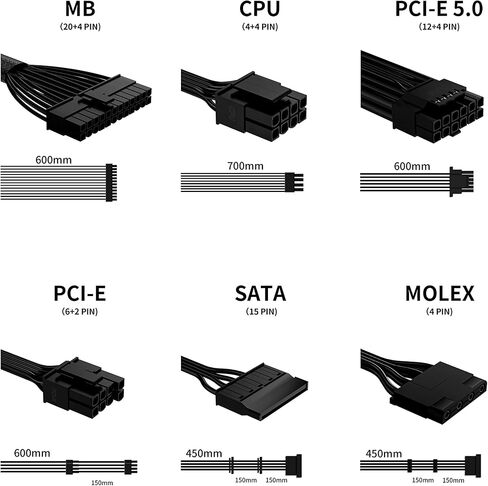 YEYIAN Power Supply 1000W,80+ Platinum Certified Gaming PSU,Fully Modular ATX 3.0 12V PCIE 5.0 with 12+4 Pin Connectors Circuit,140mm Ultra Quiet Fan,12VHPWR with RTX 4080/4090/Ultra 9/RTX 50 Series in Saudi Arabia