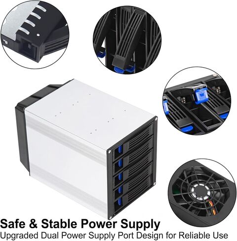 5-Bay SAS SATA Hot Swap Cage 3X 5.25 Bay Aluminum HDD Mobile Rack in Kuwait