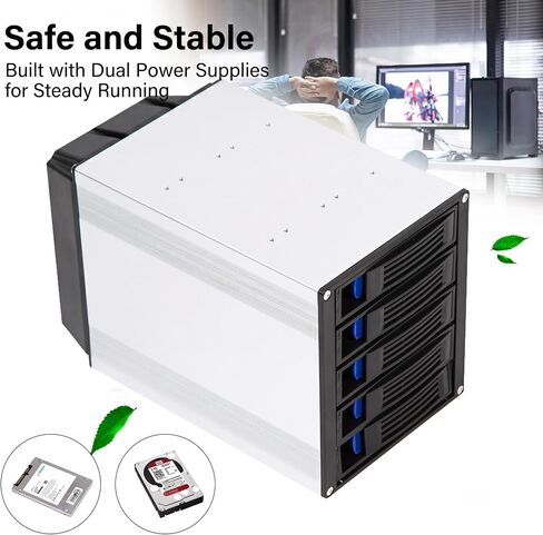 5-Bay SAS SATA Hot Swap Cage 3X 5.25 Bay Aluminum HDD Mobile Rack in Kuwait