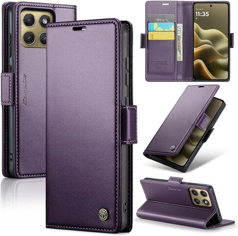 HAII for Motorola Moto Edge 2025 6.6" Wallet Flip Case, with Credit Card RFID Blocking Credit Card Magnetic Closure Protective Phone Cover Slot Kickstand Women Men (Black, Moto Edge 2025) in Kuwait