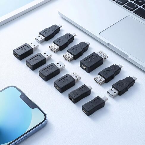 12 Pcs USB Adapter Kit, Adaptor Set with USB-C to Micro Usbs Adapter in Saudi Arabia