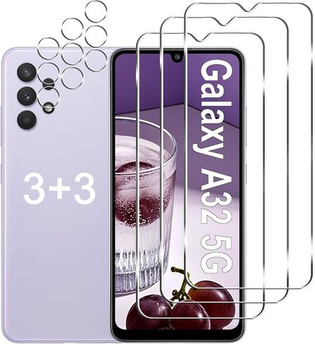 3+3 Pack for Samsung Galaxy A32 5G Screen Protector + Camera Lens Protector in Kuwait
