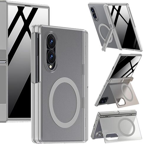 NINKI Kickstand Cover for Samsung Galaxy Z Fold 8 Mag Safe Case with Privacy Screen Protector, Shockproof Hinge Protection Bumper for Samsung Galaxy Z Fold 8 Phone Case Translucent Womens Mens Purple in Saudi Arabia