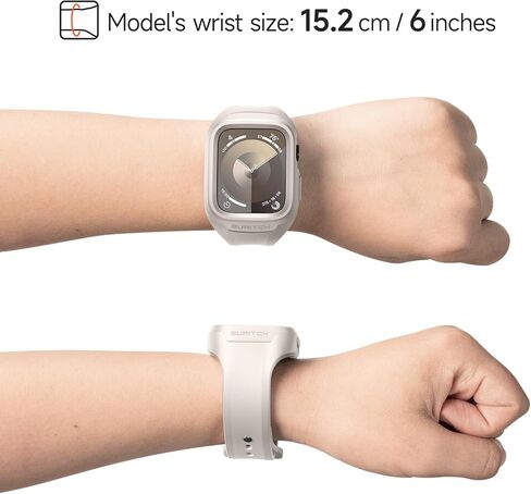 سوار رياضي من SURITCH لساعة Apple 9/8/7/6/5/4/SE3/SE2/SE مع حزام 41 ملم 40 ملم، حزام بديل واقٍ متين من السيليكون الناعم المقاوم للصدمات مع حافظة للنساء والرجال، أسود in Kuwait