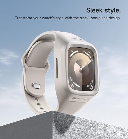 سوار رياضي من SURITCH لساعة Apple 9/8/7/6/5/4/SE3/SE2/SE مع حزام 41 ملم 40 ملم، حزام بديل واقٍ متين من السيليكون الناعم المقاوم للصدمات مع حافظة للنساء والرجال، أسود in Kuwait