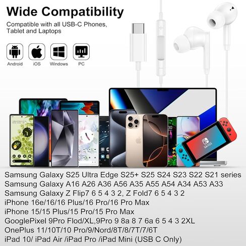 USB C Headphones for iPhone Headphones Wired Earbuds/Earphones in Saudi Arabia