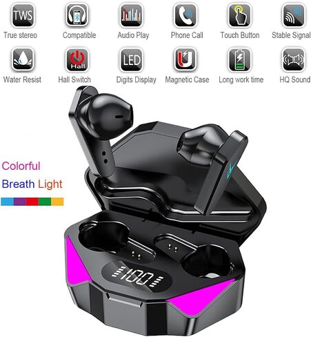VIVIDUS X15 Mini TWS Gaming Earbuds with LED Lights & Noise Cancelling in Kuwait