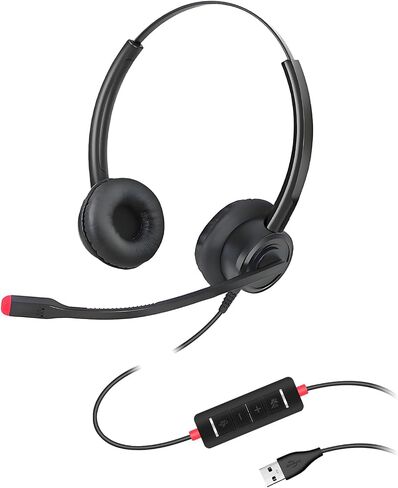 USB Headphone with ENC Dual Noise Cancelling Mic for Computer PC Laptop Mac in Saudi Arabia