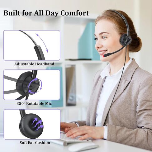 USB Headphone with ENC Dual Noise Cancelling Mic for Computer PC Laptop Mac in Saudi Arabia