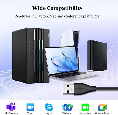 USB Headphone with ENC Dual Noise Cancelling Mic for Computer PC Laptop Mac in Saudi Arabia