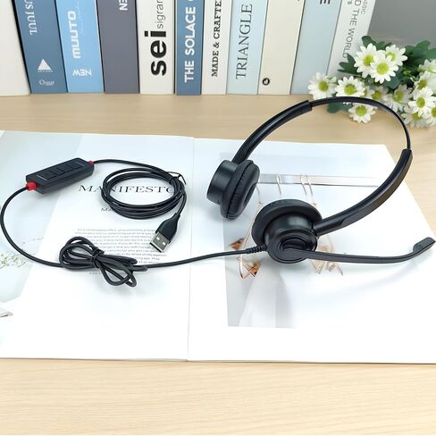 USB Headphone with ENC Dual Noise Cancelling Mic for Computer PC Laptop Mac in Saudi Arabia
