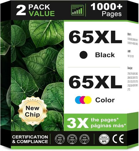 خراطيش حبر 65XL بديلة لحزمة التحرير والسرد HP 65 XL باللون الأسود HP65XL in Kuwait