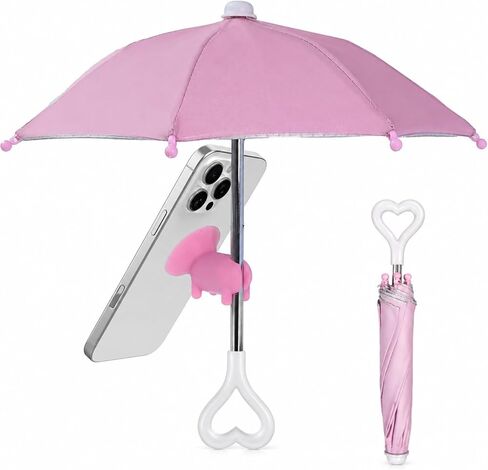 Phone Umbrella for Sun Shade with Heart Handle & Cute Piggy Suction Cup in Saudi Arabia