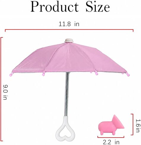 Phone Umbrella for Sun Shade with Heart Handle & Cute Piggy Suction Cup in Saudi Arabia