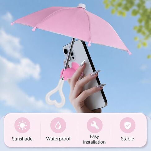 Phone Umbrella for Sun Shade with Heart Handle & Cute Piggy Suction Cup in Saudi Arabia