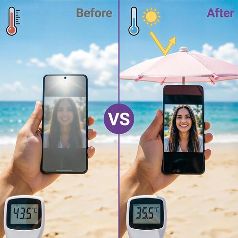 Phone Umbrella for Sun Shade with Heart Handle & Cute Piggy Suction Cup in Saudi Arabia
