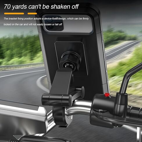 Zpana Motorcycle Phone Holder, 360° Free Rotation Magnetic Touch Sensitive Bike Cell Phone Mount, Anti-Theft Waterproof Bicycle Smartphone Handlebar Clip, Compatible with Motorbike Scooter in Kuwait