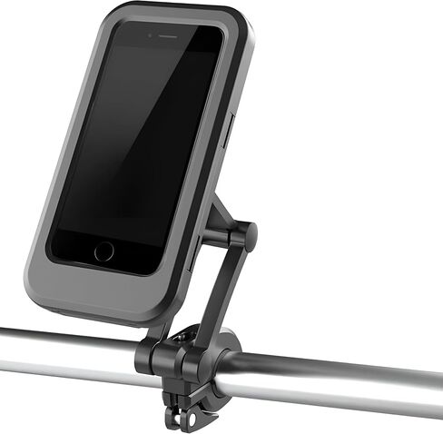 Zpana Motorcycle Phone Holder, 360° Free Rotation Magnetic Touch Sensitive Bike Cell Phone Mount, Anti-Theft Waterproof Bicycle Smartphone Handlebar Clip, Compatible with Motorbike Scooter in Kuwait