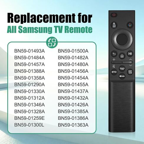 BN59-01484A Infrared Remote Control, Replacing for Samsung smart TV Crystal - for Netflix Prime Video for YouTube hotkeys - Voice-Free, no Settings Required in Saudi Arabia