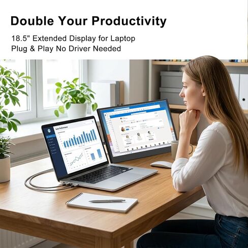FMC 18.5" Large Portable Monitor IPS 120Hz USB-C HDMI Monitors in Saudi Arabia