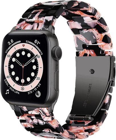 متوافق مع سوار ساعة Apple 38 مم 40 مم 41 مم 42 مم 44 مم 45 مم Ultra 49 مم لساعة iWatch SE خفيفة الوزن من الراتنج معصمه سلسلة سوار 9 8 7 6 5 4 3 2 1 للرجال والنساء in Kuwait