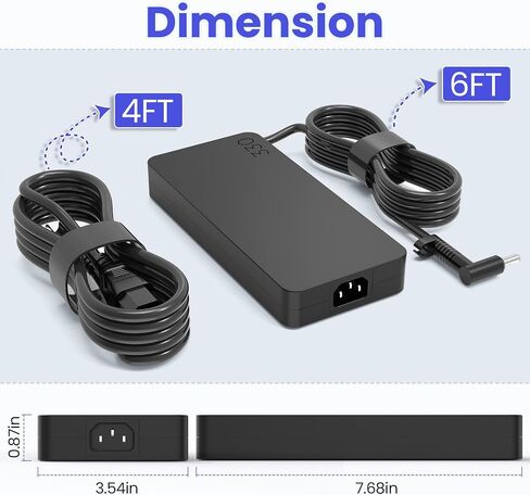 330W Slim AC Laptop Charger TPN-LA32 Compatible with HP OMEN 17 16 MAX in Saudi Arabia
