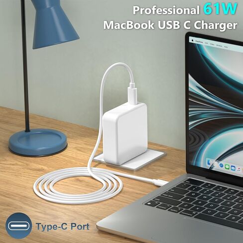 Mac Book Pro Charger 61W USB C Charger Power Adapter Compatible with MacBook Pro 13 Inch/12 Inch,2021, 2020, 2019, 2018, 2017, 2016 for Mac Book, MacBook Air 13/12 Inch, Type C Power Supply in Kuwait