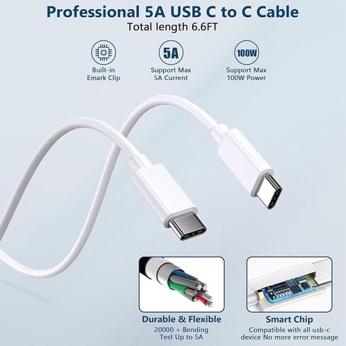 Mac Book Pro Charger 61W USB C Charger Power Adapter Compatible with MacBook Pro 13 Inch/12 Inch,2021, 2020, 2019, 2018, 2017, 2016 for Mac Book, MacBook Air 13/12 Inch, Type C Power Supply in Kuwait