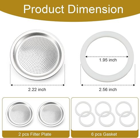 Moka Pot Spare Parts Replacement for Bialetti 3/4 Cups Gasket and Plate in Saudi Arabia
