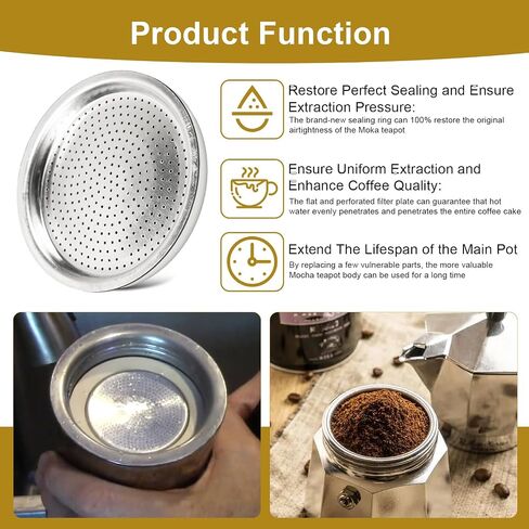 Moka Pot Spare Parts Replacement for Bialetti 3/4 Cups Gasket and Plate in Saudi Arabia
