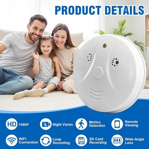 Home Security Cameras Hidden Camera Video HD 1080P WiFi Camera Wireless Small Cam Real-Time Spy Camera for Home with Night Vision, App Control and Motion Detection in Saudi Arabia