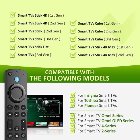 Replacement Firestick Remote Control for Fire Smart TV Stick(2nd/3rd Gen/4K/Lite/4K Max),TV Cube(1st/2nd/3rd Gen),3rd Gen Smart TV,for Pioneer,Omni,QLED Series in Saudi Arabia