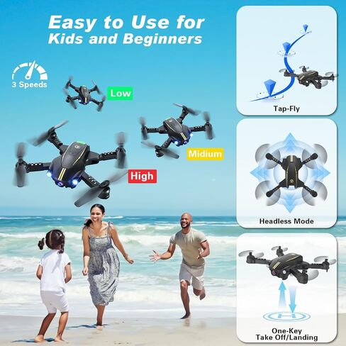 Foldable Camera Drone, 1080P FPV RC Drone for Beginners Kids & Adults in Kuwait
