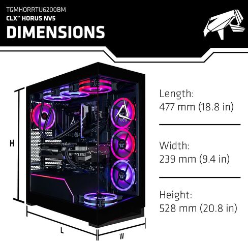 CLX Horus Gaming PC - Intel Core Ultra 9 285K 3.7GHz, GeForce RTX 5080, 2TB NVMe M.2 SSD, 48GB DDR5 RGB Memory, 360mm AIO, WiFi, Windows 11 Home, Black, AI-Accelerated in Saudi Arabia