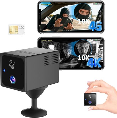 4G LTE Spy Camera No WiFi with SIM Card, 4K Mini Hidden Camera for Car in Kuwait