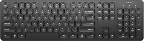 Staples TECH Slim Wireless Keyboard, Full‑Size 104‑Key, Quiet Scissor Keys, USB Receiver, Black in Saudi Arabia