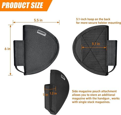 Universal Pistol Holster with Magazine Pouch, Gun Safe Organizer Accessories Storage in Kuwait