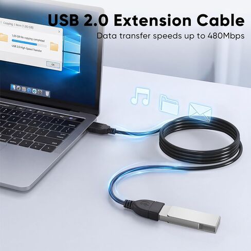 USB Extension Cable 6ft, 2-Pack USB 2.0 Type A Male to Female Extender Cord in Kuwait