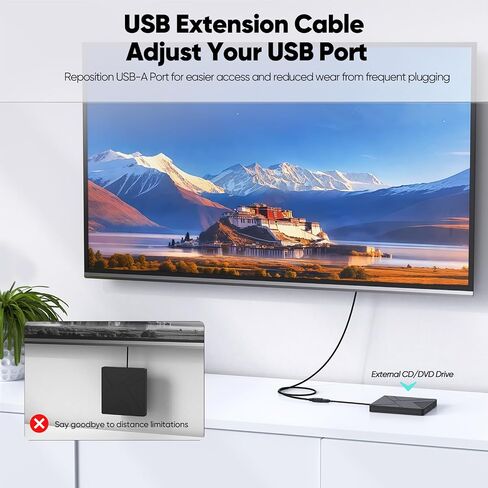 USB Extension Cable 6ft, 2-Pack USB 2.0 Type A Male to Female Extender Cord in Kuwait
