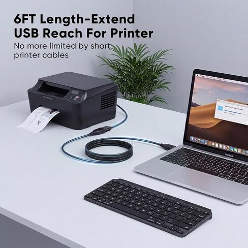 USB Extension Cable 6ft, 2-Pack USB 2.0 Type A Male to Female Extender Cord in Kuwait