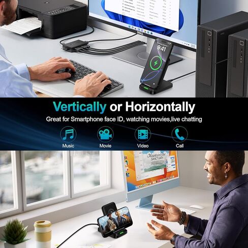 for Samsung Wireless Charging Station 15W Wireless Desk Phone Charger Stand in Kuwait